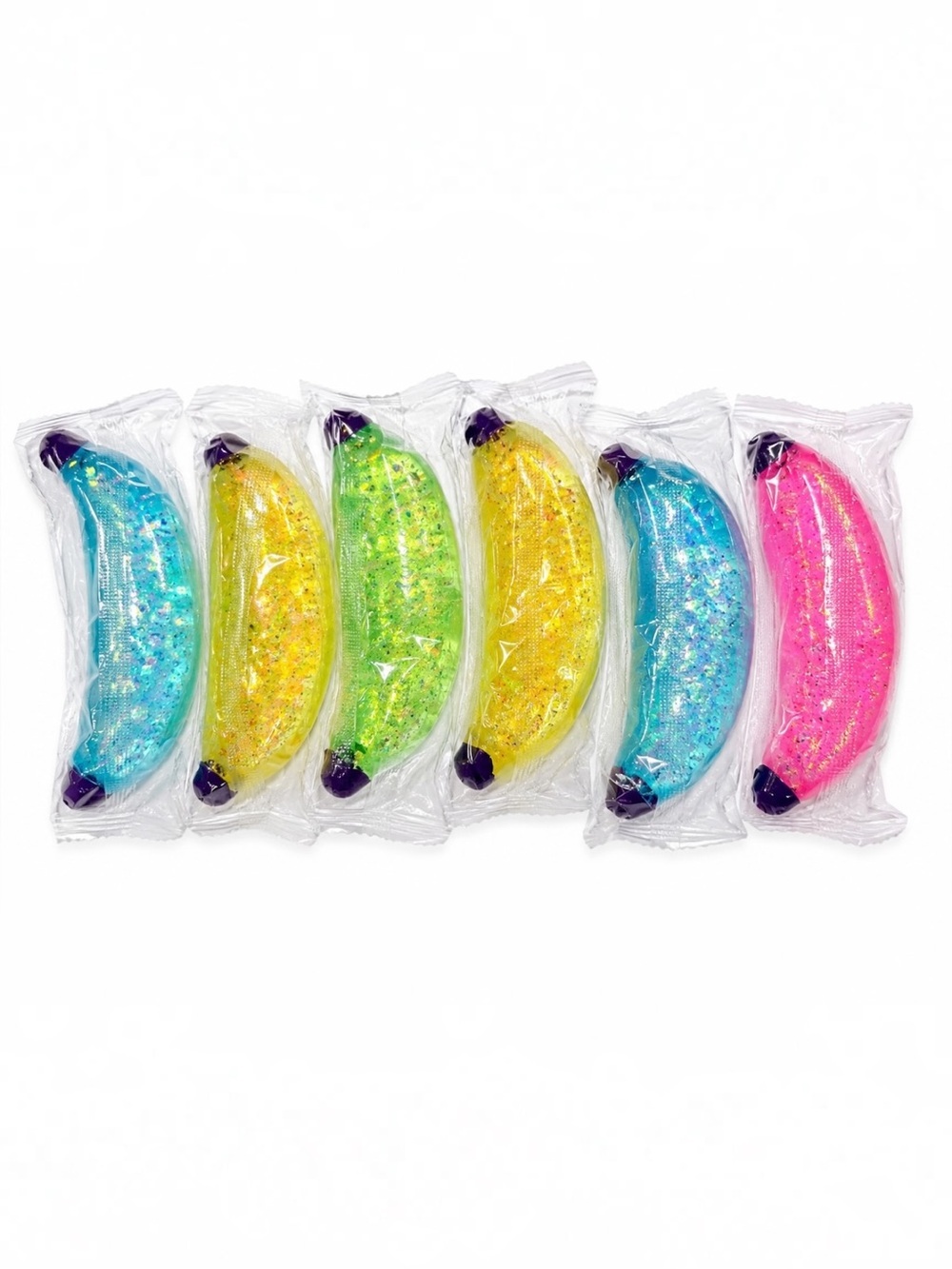 NEW Slow Rising Sugar Banana Squishy Toy Bundle Glitter Stress Relief Fidget 6